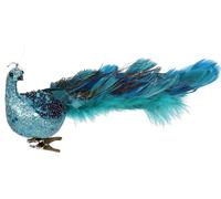 12" paon décoration de Noël oiseau avec queue à plumes Clip-On pour arbre de Noël décorations jardin cour 1 pièce