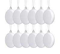 12 Paquets De Boules De Noël Vierges À Faire Soi-même pour Travaux Manuels À Personnaliser - Créez Votre Propre Décoration pour e-nfants Et Adultes, Dessins, Autocollants, Disque Plat Uni À Peindre