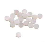 12 Pastilles Nacre Blanche 6mm pour Guitare - Inlay Manche Luthier pour accessoire Ukulélé Basse Mandoline Customisation 2mm Épaisseur