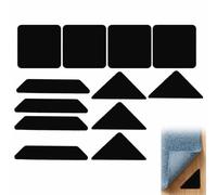 12 Patins Antidérapants Tapis Double Face, Autocollants Anti Glisse Réutilisables et Lavables, Fixation Tapis pour Carrelage, Parquet ou Sol Stratifié, 3 Formes Assorties