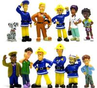 12 pc / set Pompier Sam mignon caricature en PVC action figure poupée jouet pour les enfants de la mode éducative pompier poupée