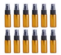 12 Pcs 15ml Ambre Bouteilles en Verre Vides - Vaporisateur Rond Avec Atomiseur - Idéal pour Formules d'Huile Essentielle d'Aromathérapie