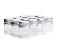 12 PCS 5ml En Verre Clair Bouteille De Bonbons Avec Vis En Aluminium Vider Échantillons Échantillons Conteneurs Petits Conteneurs Pour Le Message Faveurs De Mariage Décorations De Mariage