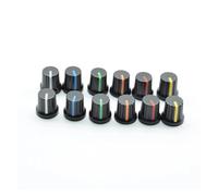 12 Pcs 6mm Shaft Hole Dia Threaded Knurled Potentiometer Knobs Caps NWPNLXEA(Each color 2pcs)