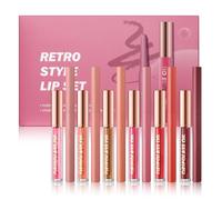 12 Pcs À Lèvres Mate Avec Un Brillant D'huile À Lèvres Hydratant Ensemble Pour Les Femmes Filles Toute La Journée Et La Couleurs Mode