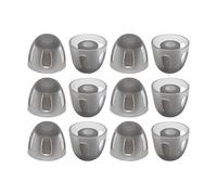 12 PCS Accessoires d’écouteurs en dôme d’aide auditive, Alternative en silicone souple Noir Bouchons d’oreille amovibles pour les personnes âgées modérées Déficience auditive (L)