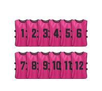 12 PCS Adultes Football Pinnies,Chasuble d'entraînement,dossards d'entraînement,Séchage Rapide Maillots Jeunesse Scrimmage Équipe De Football Entraînement Bavoirs Numérotés ,Gilet de Sport/Basket-Ball