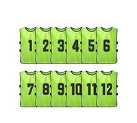 12 PCS Adultes Football Pinnies,Chasuble d'entraînement,dossards d'entraînement,Séchage Rapide Maillots Jeunesse Scrimmage Équipe De Football Entraînement Bavoirs Numérotés ,Gilet de Sport/Basket-Ball