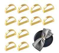 12 Pcs Anneaux de Serviette, Rond de Serviette Doré en Forme de D Elégantes Boucles De Serviettes en Métal Décoration De Table pour Fête de Mariage Anniversaire Anniversaire Dîner, Or Mat