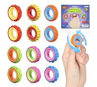 12 Pcs Anneaux Sensoriels en Silicone, Jouets Anti-Stress pour Enfants et Adultes, Bagues Texturées pour Occupation des Doigts, Accessoires Sensoriels Silencieux, Set Cadeau Anti-Stress