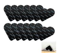 12 Pcs Anti Derapant Tapis, Rug Grippers Anti Curling Carpet Grippers Coin Double Face Forme de Cœur sous Autocollant Adhésif Puissant Lavable et Réutilisable Sticker Tapis pour Tous Les Sols Lisses