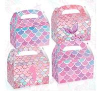 12 pcs boîtes de faveur de fête de sirène sous les boîtes de cadeaux de la sea party les animaux marins marins traitent les boîtes pour une douche de bébé douche de bébé d'anniversaire pour filles