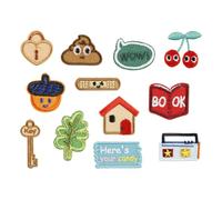 12 PCS Book Iron On Patches Vêtements Patches Réparation De Fruits Broderie Radio Pour Les Sacs Jeans Décoration