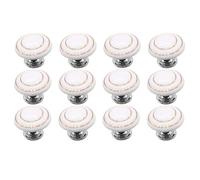 12 PCS Boutons en Céramique Boutons Ronds pour Tiroirs Poignée pour Portes d'armoires Poignées pour Meubles Poignées pour Armoires de Cuisine pour Commode (White 1)