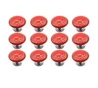 12 PCS Boutons en Céramique Boutons Ronds pour Tiroirs Poignée pour Portes d'armoires Poignées pour Meubles Poignées pour Armoires de Cuisine pour Commode (Red)