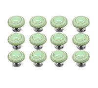 12 PCS Boutons en Céramique Boutons Ronds pour Tiroirs Poignée pour Portes d'armoires Poignées pour Meubles Poignées pour Armoires de Cuisine pour Commode (Green)