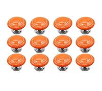 12 PCS Boutons en Céramique Boutons Ronds pour Tiroirs Poignée pour Portes d'armoires Poignées pour Meubles Poignées pour Armoires de Cuisine pour Commode (Orange)