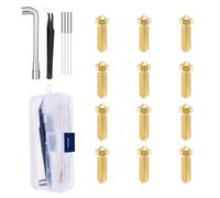 12 Pcs Buses En Laiton 0,4Mm for Anycubic Kobra 2/2 Neo/2 Plus/2 Max/2 Pro | Buses Imprimantes 3D Avec Étui Silicone Pour Bloc Chauffant,Hotend Résistant Hautes Températures,Installation Simple