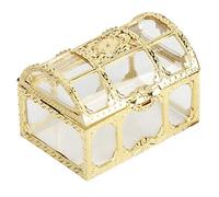 12 pcs Carré Coffre Au Trésor Forme De Mariage Boîte De Bonbons Chocolats Conteneur Pot Décoration pour la Fête des Enfants De Mariage Jour(Or)