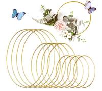 12 Pcs Cercle Metal Anneau,Cercle Attrape Reve,Metal Ensemble Cercle en Métal Cerceau,Anneaux Décoratifs,10/16/22 cm Anneaux de Couronne,pour Family DIY Floristique,Décorations Mariage,Fleuriste