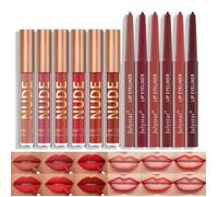 12 Pcs Crayon Lvres Mat Et Ensemble De Rouge Lvres tanche Beaut Maquillage Kit Lipgloss Pour Femmes Crayon ROUGE A LEVRES