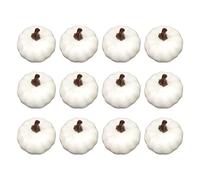 12 pcs décoration de citrouilles Automne, Petites Mini Fausses Citrouille artificielles pour la récolte d'automne Halloween décoration déco Feuilles Citrouilles à Thanksgiving Halloween