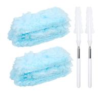 12 Pcs Duster Recharge Plumeaux, Recharge Duster Plumeau Telescopique, Chiffons de Rechange Plumeau Poussiere Extensible à 360°, pour Poussière et Saleté (10 Chiffons, 2 Manche Télescopique)