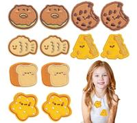 12 Pcs Ecusson a Coudre Thermocollant Enfant, Patch Thermocollant, Mignon Toast écusson, Stickers Tissu pour Jeans, T-Shirt, Chapeaux, DIY Accessories