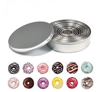 12 Pcs En Acier Inoxydable Rond Biscuit Cutter Beignet Scone Cutter Set Cuisson Anneau En Métal Moules pour Pâte Fondant Do