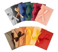 12 pcs Enveloppes Rétro en Papier Nacré Coloré avec Ruban - Cadeaux Élégants pour Noël, Mariage, Anniversaire - Enveloppes Vintage Kraft Deco pour Cartes, Invitations et Fêtes(S- 17.5 * 12cm)