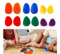 12 Pcs Fidget Toys Pierre Sensorielle, Jouets Anti-Stress Pierre D'inquiétude Texturée, Texturées Différentes Couleurs, Planche à Fidget Sensorielle pour Enfants,Jouet en Silicone pour soulager Stress