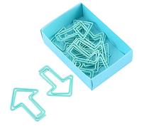 12 Pcs Flèche Forme Trombones en Métal, Clips Drôles pour Documents, Organisation Bureau et École, Fournitures de Papeterie (Bleu Clair)