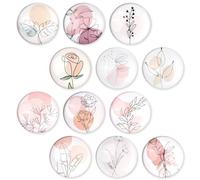 12 Pcs Frigo Aimant de Réfrigérateur,Aimant Frigo Cristal 3D,Décoratifs Aimants Roses,Aimants Verre Rond Coloré,Aimant de Réfrigérateur Décoratif pour Réfrigérateur Armoire Bureau Tableau Blanc