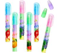 12 Pcs Gommes De Style Stylo Gomme Poussoir En Forme De Stylo Gomme Empilable De Style Fruit Esthétique À Colorier Mignon Pour Enfants Artiste Papeterie Cadeaux D'anniversaire Bureau