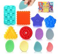 12 Pcs Jouet Fidget Toys Anti Stress, Sensorielle Silicone Pierre et TDAH, Objet Antistress, Autisme, Texture Fidgets Finger Toy pour Enfant et Adulte, Worry Stone Jouets avec Boîte en Plastique