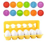 12 pcs Jouets D'oeufs Correspondant Puzzle, Correspondant Puzzle Oeufs, Oeufs Jouets Paques, Montessori Educatifs, Cadeau pour Garçons Filles (Graphiques)