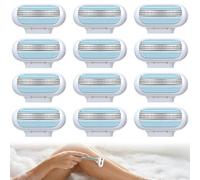 12 Pcs Lame Rasoir de Recharge Femme pour Gillette Venus | 3 Couches, Douceur Précision, Confortable, Bande Hydratante, Têtes Pivotantes Lavables
