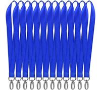 12 Pcs Lanyard Tour de Cou avec Crochet Pivotant, Cordons de Cou Bleu Lanières en Polyester Bureau Badge Sangle Cou Cordon Universel pour Employés Étudiants Carte d'Identité Porte Badge Clés