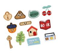 12 PCS Livre Appliques Patchs Belle Radio Fer Sur Patchs Clé Clé Responsable Brodés Coudre Sur
