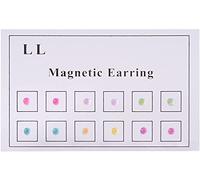 12 pcs Magnétique Cristal Faux Boucles D'oreilles, Anneau De Lèvre De Nez, Clip Sur Zircone Cubique Tragus Pour Femmes Hommes Multicolore Non Piercing Ensemble de Bijoux Design de mode