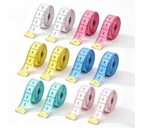 12 Pcs Metre Ruban Couture, 150 cm 2 en 1 Ruban Metre Coutures | Mètre Ruban Corps de Tailleur Double Face, Mètre Couture pour Bras et Taille, Conception de Vêtements
