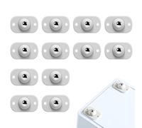 12 pcs Mini Roulettes à Billes Autocollantes en Plastique Blanc Roulettes pour Petits Meuble 360° Autocollantes Petit Roulette à Bille pour Poubelle Boîte de Rangement