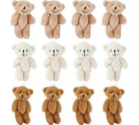 12 PCS Mini Stuffed Bears bequemes weiches süßes Teddy Plüschspielzeug für Hochzeits Geburtstagdekorationen