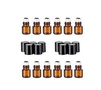 12 pcs Mini vide Portable Maquillage bouteilles de verre Ambre Roller Ball échantillon de voyage Taille Bocal Pot à nourriture Roll-on fioles pour huile essentielle aromathérapie Parfum
