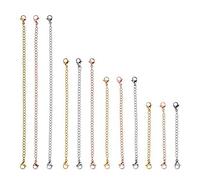 12 pcs Or Rose Or et Collier Extender avec Homard Fermoir Collier Extension Chaîne En Acier Inoxydable Bracelet Extender pour DIY Bijoux Making