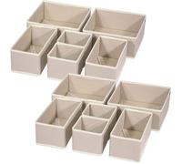 12 PCS Organisateur Tiroir,Plastiques Rangement Tiroir,Boite Rangement Vetement, Organisateur Vetement de Sous-vêtements en Tissu