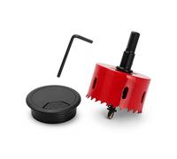 12 Pcs Passe Cable Bureau 60mm, Passage de Cable Bureaux Noir | Gestion de Passe-câbles，Passage de Câbles, Couvercle de Trou de Câble pour Bureaus Tables et Maison, avec scie cloche/clé