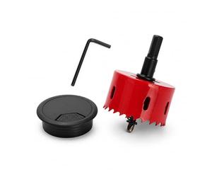 12 Pcs Passe Cable Bureau 60mm, Passage de Cable Bureaux Noir | Gestion de Passe-câbles，Passage de Câbles, Couvercle de Trou de Câble pour Bureaus Tables et Maison, avec scie cloche/clé