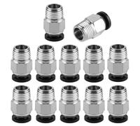 12 Pcs Pc4-M10 Raccord Pneumatique Pc4 M10 Connecteur Pneumatique pour Tube Ptfe, Pc4-M10 Pneumatique Connecteur, Raccord Rapide Droits Filetage M10 pour Extrudeur Imprimante 3D