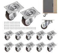 12 Pcs Petite Roulettes pour Meubles Lourds, 23 mm Mini Roulettes Pivotantes pour Meubles, Roulette Meuble, Roulette Charge Lourde en Caoutchouc à 360 Degrés, avec Vis